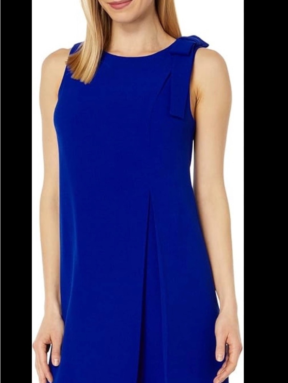 Vince Camuto Bow Shoulder Sleeveless Shift Dress Cobalt Blue Size 6